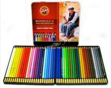 Koh-i-noor. набор цветных акварельных карандашей "Mondeluz", 48 цветов, в жестяном пенале .