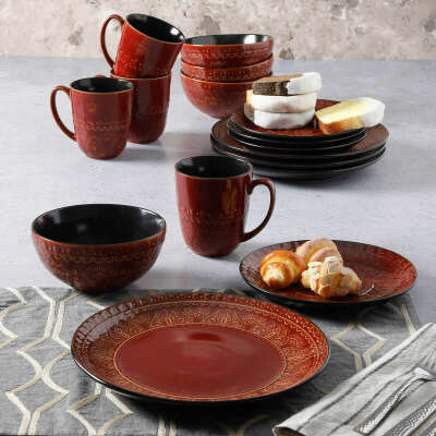 Gibson Elite Milanto 16-piece Dinnerware Set, Stoneware