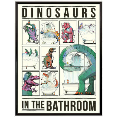 Dinosaurs in the bathroom