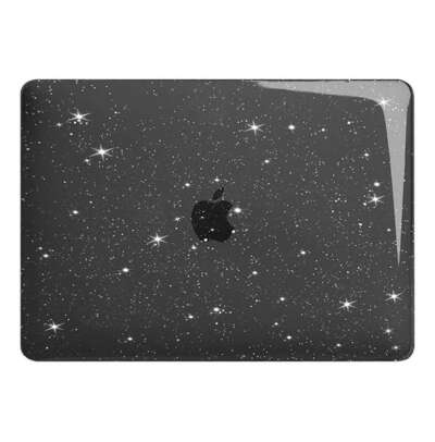 Чехол-накладка пластиковая для ноутбука MacBook Air 13 M1 A2337 (Модель: A2337), Черный глянцевый с блестками