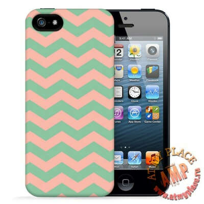 Чехол для iPhone 5/5s Zigzag Green & Pink