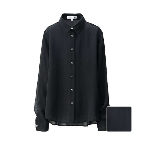 Uniqlo Чёрная блузка из шёлка