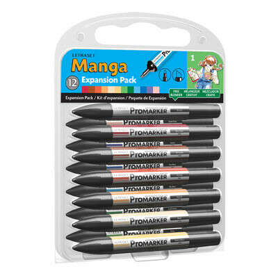 Набор маркеров Letraset Manga Expansion Pack 1 (12 маркеров+1 блендер)