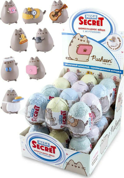 Шоколадное яйцо Сладкая Сказка Pusheen, с коллекционной игрушкой, блок 24 шт