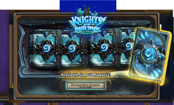 50 паков в HS (Knights of the Frozen Throne expansion)