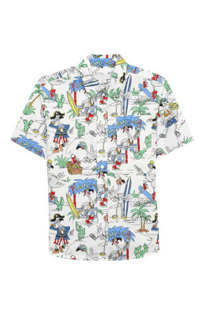 Хлопковая рубашка STELLA MCCARTNEY разноцветного цвета — купить за 6480 руб. в интернет-магазине ЦУМ, арт. 602349/SQK03