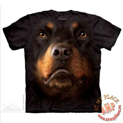Мужская футболка с ротвейлером Rottweiler Face - The Mountain