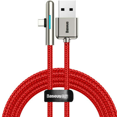 Кабель Baseus Iridescent Lamp HW flash charge Mobile Game USB For Type-C 40W 1m Red (CAT7C-B09)