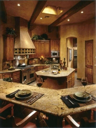 Dark cabinets white granite - http://pinterest.com/pin/161566705356024535/