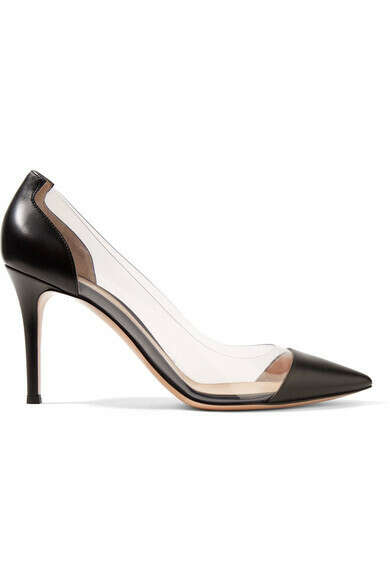 Gianvito Rossi - Plexi 85 leather and PVC pumps