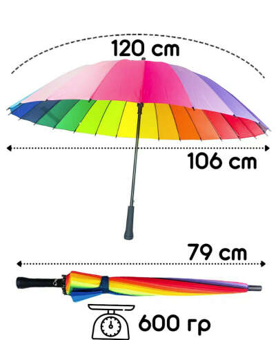 Огромный радужный зонт
