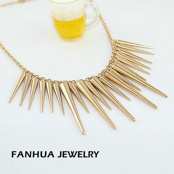 New 2013 Fashion Individual New Style Gold and Silver Color Alloy Exaggerate Spikes Punk Necklace for Women-in Pendant Necklaces from Jewelry on Aliexpress.com