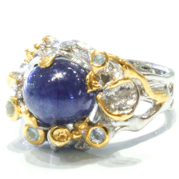 Blue Sapphire and Blue Topaz Ring