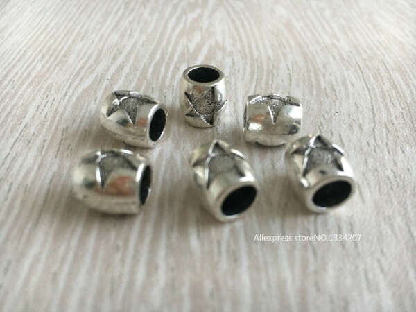 20Pcs/Lot Tibetan silver dreadlock beads approx 5.8mm hole