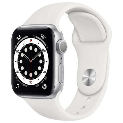 Смарт-часы Apple Watch S6 40mm Silver Aluminum Case with White Sport Band