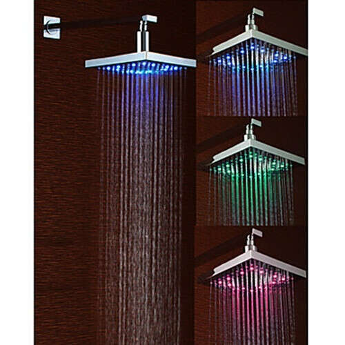 Chrome LED Rain Shower Head - FaucetSuperDeal.com