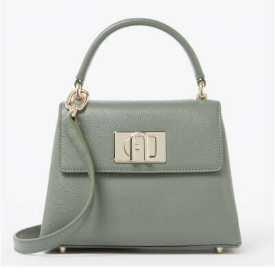 FURLA 1927 Mini leather handbag Lime green
