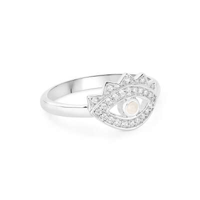 Кольцо в виде глаза с лунным камнем и кубическим цирконием Symbols 16 Стерлинговое серебро