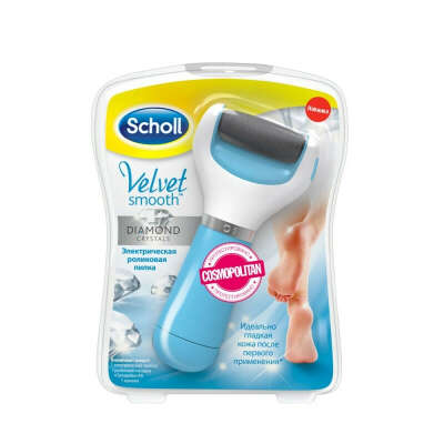 Scholl Электрическая роликовая пилка "Velvet Smooth" c бриллиантовой крошкой для удаления огрубевшей кожи стоп