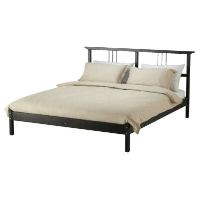 РИКЕНЕ Каркас кровати, черно-коричневый, 160x200 см купить онлайн в интернет-магазине - IKEA