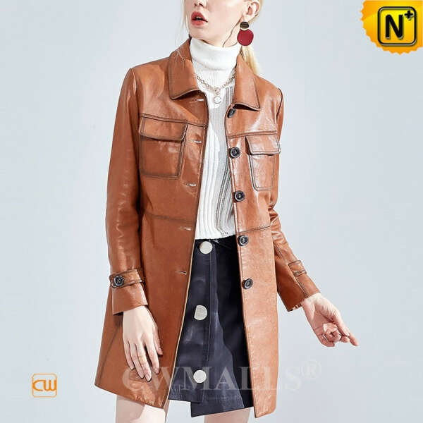 Made to Order Women Leather Coat CW619059 | CWMALLS.COM