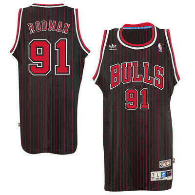 Mens Chicago Bulls Dennis Rodman adidas Black Hardwood Classics Swingman Jersey