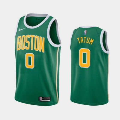 Boston Celtics #0 Jayson Tatum Green 2018-19 Earned баскетбольная майка NBA