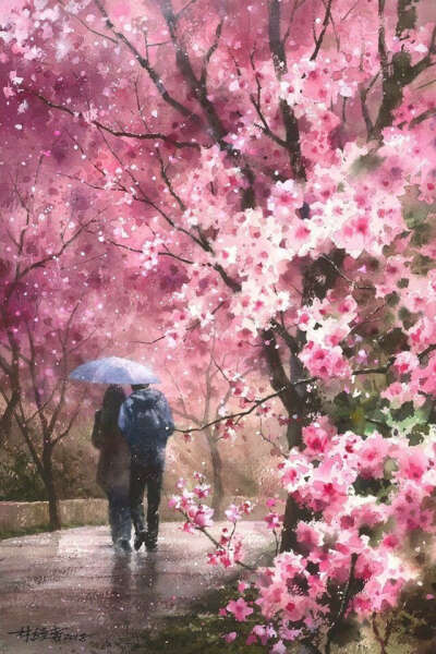 Вишнево погулять во время цветения вишни