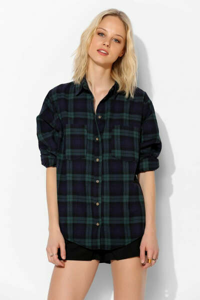 BDG Plaid Double-Pocket Shirt