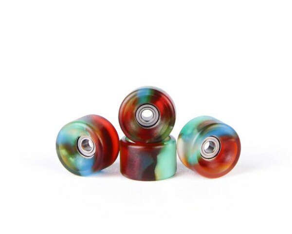 OFB PRO FINGERBOARD WHEELS-BOWL SHAPE-GREEN & AMBER