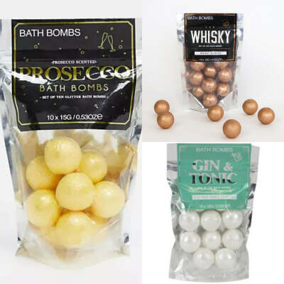 Gift Republic Bath bombs prosecco, whisky, gin&tonic