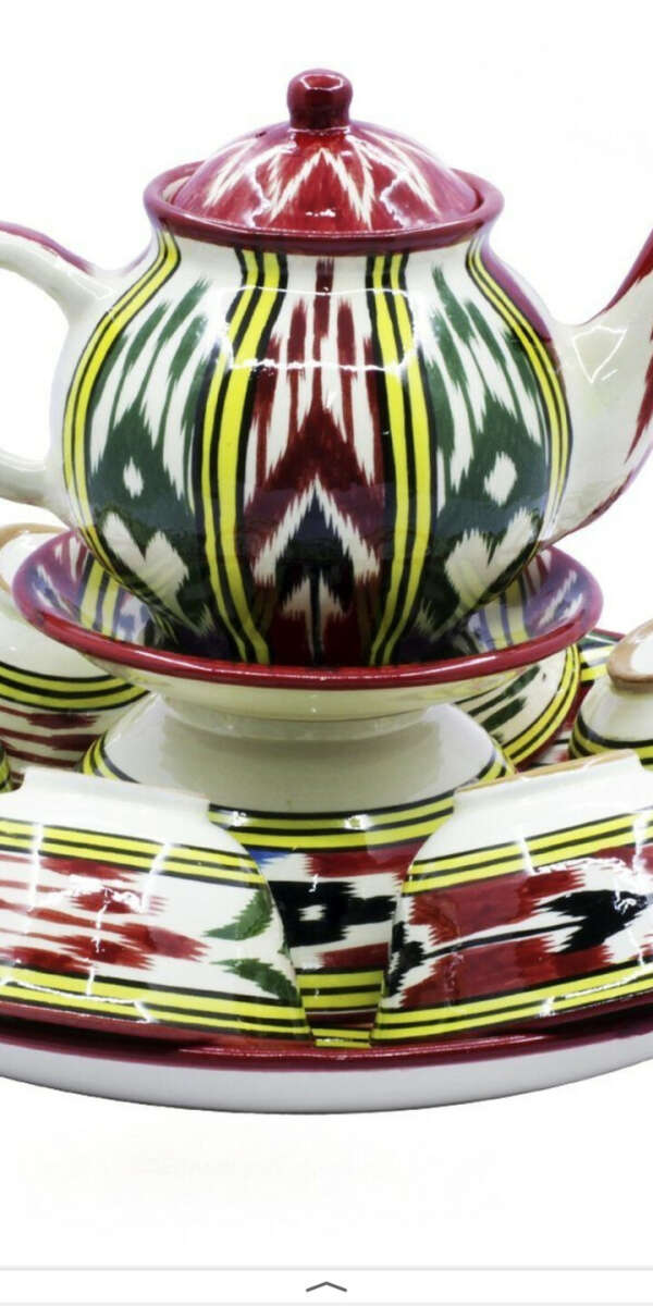 Чайный набор «Риштанская керамика», Атлас, 10 предметов, Цветной