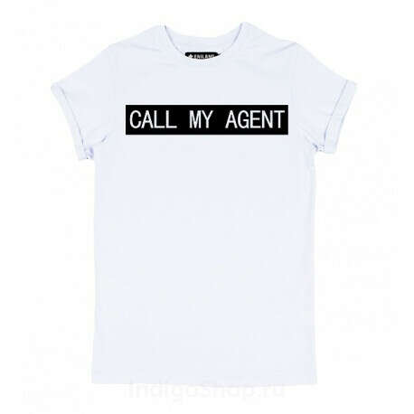 Купить белую женскую футболку с подворотами Call my agent от Eniland  - IndigoGift.ru