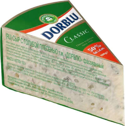 Сыр Dorblu, с голубой плесенью, 50%, треугольник, 100 г