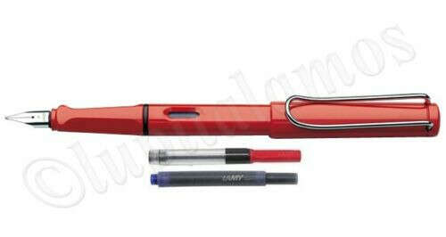 Lamy Safari Red Fountain Pen Free T10+Z24 (Choose Your Nib Size)