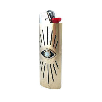 Vision Lighter Case with Opal // All Seeing Eye, Brass Lighter Case