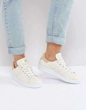 Белые кроссовки со светло-коричневой отделкой adidas Originals Stan Smith