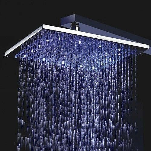 10 Inch Brass Shower Head with LED Light – FaucetSuperDeal.com