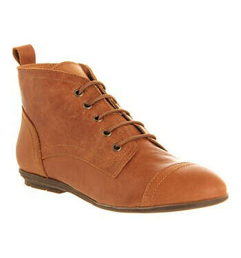 Office Maple Lace Up Tan Leather - Ankle Boots