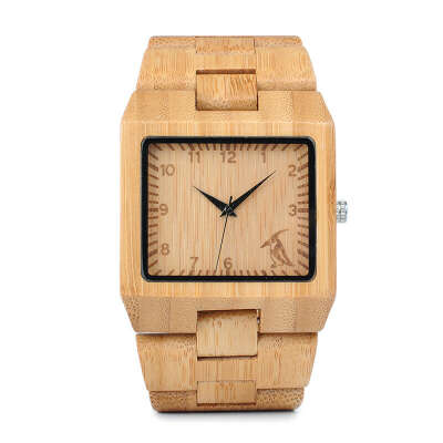 BOBO BIRD Timepieces Bamboo Wooden Top Luxury Rectangle Design Wood Band Watch - Top Dudes