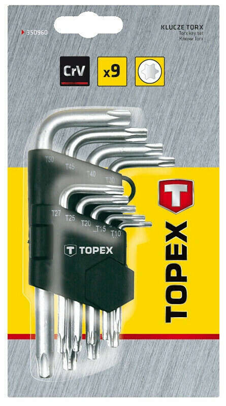 Ключи звездочки, Torx T10-T50, набор 9 шт, CR-V, (звезда, 6 лучей))