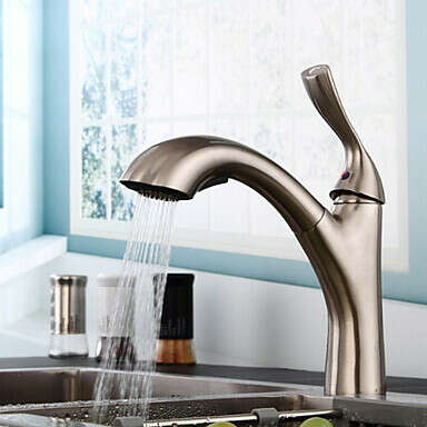Contemporary Single Handle One Hole Electroplated Pull-out  ­Pull-down Kitchen Faucet– FaucetSuperDeal.com