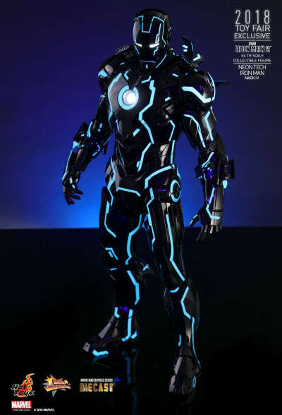 Hot Toys : Iron Man 2 - Neon Tech Iron Man Mark IV  1/6th scale Collectible Figure