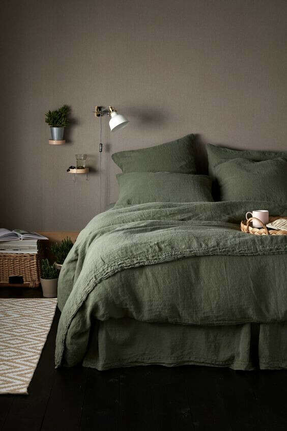Оливковое постельное белье