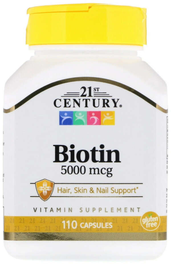 Капсулы 21st Century Biotin 5000 мкг капс., 140 г, 5000 мкг, 110 шт.