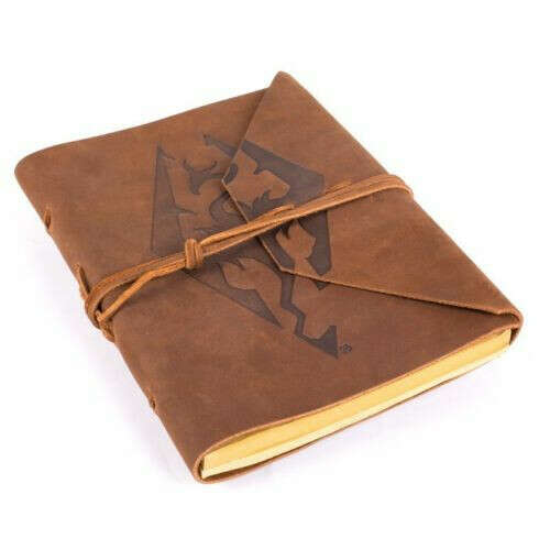 New! Skyrim Imperial Dragon Limited Edition Brown Leather Notebook by Bethesda