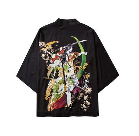 QY5 Printed Samurai Kimono