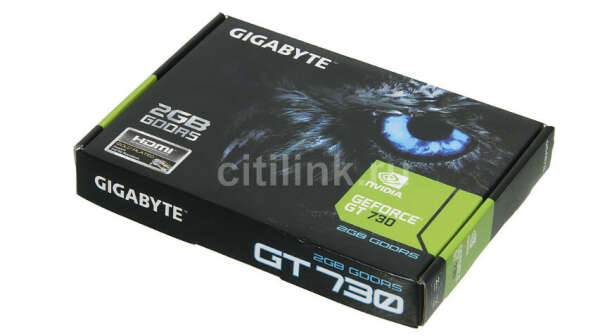 Видеокарта GIGABYTE nVidia  GeForce GT 730 ,  GV-N730D5-2GL,  2Гб, GDDR5, Low Profile,  Ret