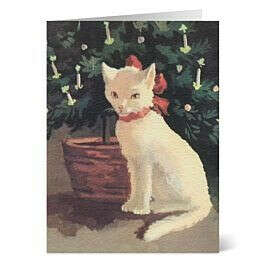 Ruellan: Cat with Christmas Bow Holiday Cards