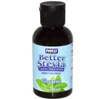 Now Foods, Стевия (Better Stevia), жидкий подсластитель, лекарственное средство на основе глицерина, не содержит алкоголь, 2 унции (60 мл)
